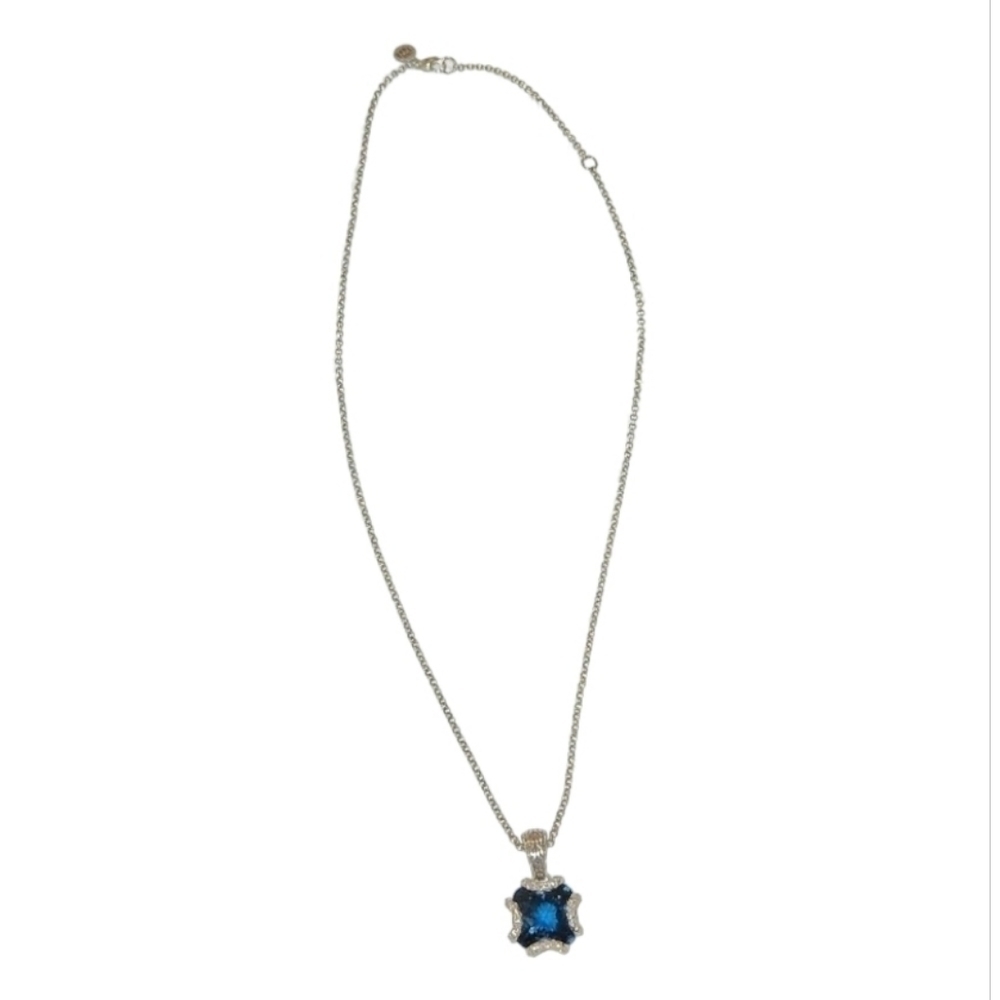 JOHN Hardy London Blue Topaz and Diamond Braided Chain Necklace